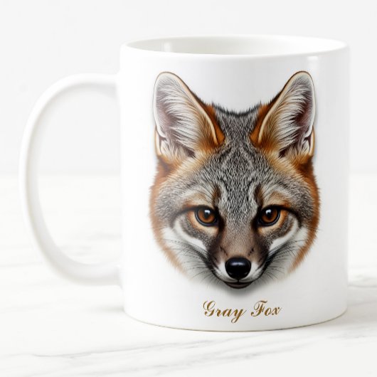 Tweezijdige Grey Fox Coffee Mok Design