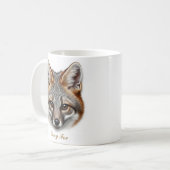Tweezijdige Grey Fox Coffee Mok Design (Voorkant links)