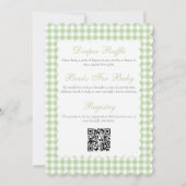 Tweezijdige Groene Baby Shower Uitnodiging (Achterkant)