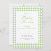 Tweezijdige Groene Baby Shower Uitnodiging (Voorkant)