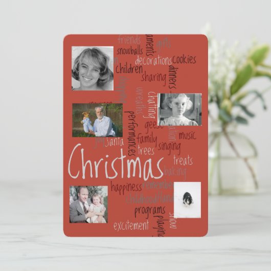 Tweezijdige groet van het Malplaatje van de Foto v Feestdagenkaart (Staand voorkant)