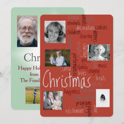 Tweezijdige groet van het Malplaatje van de Foto v Feestdagenkaart (Voorkant / Achterkant)