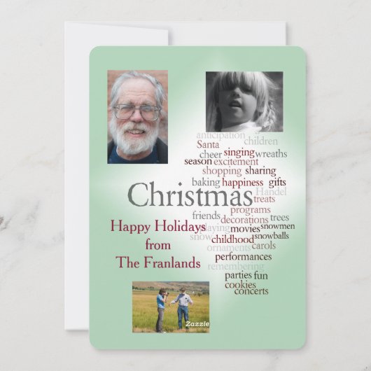 Tweezijdige groet van het Malplaatje van de Foto v Feestdagenkaart (Achterkant)