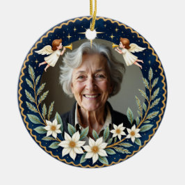 Tweezijdige herdenkings-kerst-sterlicht eerbetoon keramisch ornament