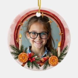 Tweezijdige Herdenkings Kerst Warm Gloed Keramisch Ornament