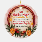 Tweezijdige Herdenkings Kerst Warm Gloed Keramisch Ornament (Achterkant)