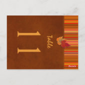 Tweezijdige herfstbladeren en streeptafelnummer briefkaart (Achterkant)