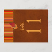 Tweezijdige herfstbladeren en streeptafelnummer briefkaart (Voorkant)