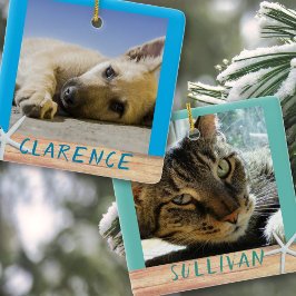 Tweezijdige huisdierenfoto's Zeester keramische ke Keramisch Ornament