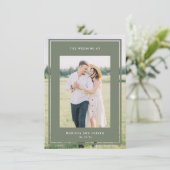 Tweezijdige ingelijste foto bruiloft website kaart (Staand voorkant)