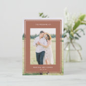 Tweezijdige ingelijste foto bruiloft website kaart (Staand voorkant)