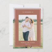 Tweezijdige ingelijste foto bruiloft website kaart (Voorkant)