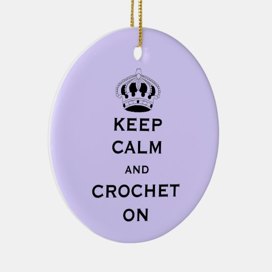Tweezijdige Keep Calm Lavender Porcelain Keepsake Keramisch Ornament (Rechts)