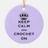 Tweezijdige Keep Calm Lavender Porcelain Keepsake Keramisch Ornament (Voorkant)
