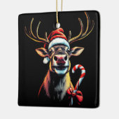 Tweezijdige Kerst Reindeer Keramisch Ornament (Links)