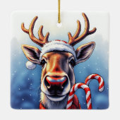 Tweezijdige Kerst Reindeer Keramisch Ornament (Achterkant)
