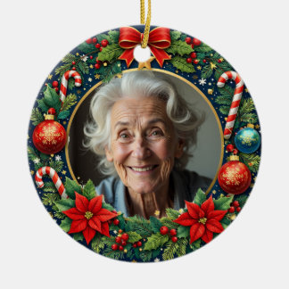 Tweezijdige kerstherdenkings- keramisch ornament
