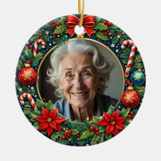Tweezijdige kerstherdenkings- keramisch ornament (Voorkant)