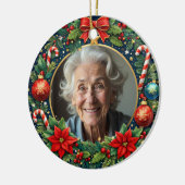 Tweezijdige kerstherdenkings- keramisch ornament (Links)