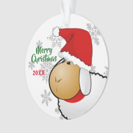 Tweezijdige Kerstmis Santa Schaap Cartoon Ornament