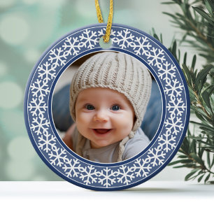 Tweezijdige Kerstmis van het Lijst van de Foto van Keramisch Ornament
