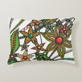 Tweezijdige Kunstzinnige Zentangle Bloemenkussen Accent Kussen