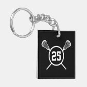 Tweezijdige Lacrosse sleutelhanger van het douanen (Voorkant Links)