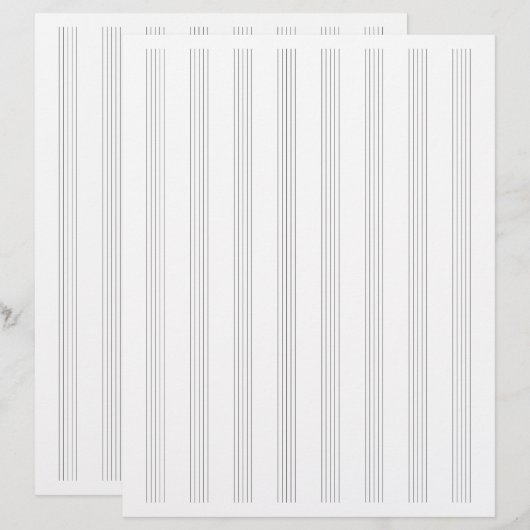 Tweezijdige Landschapsmuziek Manuscript Stafpapier Briefhoofd (Voorkant / Achterkant)