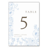 Tweezijdige lijnkunst Franse blauwe bruiloft Kaart (Voorkant)