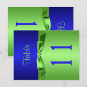 Tweezijdige Limoen en Royal Blue Tafelnummer (Voorkant / Achterkant)