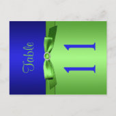 Tweezijdige Limoen en Royal Blue Tafelnummer (Voorkant)