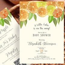 Tweezijdige Little Cutie Baby Shower Uitnodiging
