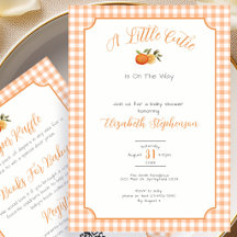 Tweezijdige Little Cutie Gingham Baby Shower 