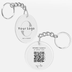 tweezijdige Logo- en QR-code voor Schone bedrijfsa Sleutelhanger