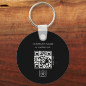 Tweezijdige Logo QR Code Zwarte Zakelijke Sleutelh Sleutelhanger (Achterkant)