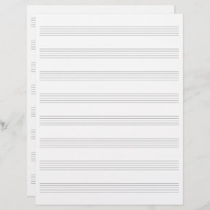 Tweezijdige Manuscript Paper Music Staff Composer Briefhoofd