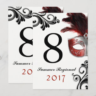 Tweezijdige Masquerade Tafel Nummers Kaart