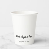Tweezijdige Minimalistische Typografie Huwelijk Papieren Bekers (Voorkant)