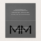 Tweezijdige Monogrammed Zwart Grijs Euro Size Linn Visitekaartje (Buitenkant ongevouwen)