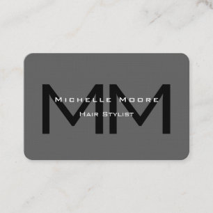 Tweezijdige Monogrammed Zwart Grijs Euro Size Linn Visitekaartje