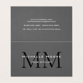 Tweezijdige Monogrammed Zwart Grijs Kalligrafie Li Visitekaartje (Buitenkant ongevouwen)