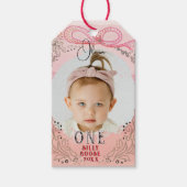 Tweezijdige One Silly Goose 1e verjaardagsfoto Cadeaulabel (Voorkant)