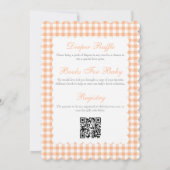 Tweezijdige oranje babyshower uitnodiging (Achterkant)