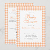 Tweezijdige oranje babyshower uitnodiging (Voorkant / Achterkant)