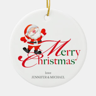 Tweezijdige Prettig kerstfeest Liefde Keramisch Ornament