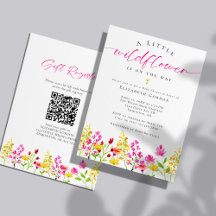 Tweezijdige QR-code voor Wildflower Baby Shower-re