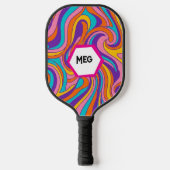 Tweezijdige Retro Swirl Aangepaste Naam Pickleball Paddle (Voorkant)