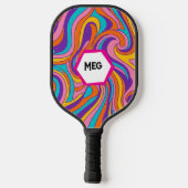 Tweezijdige Retro Swirl Aangepaste Naam Pickleball Paddle (Achterkant)