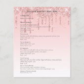 Tweezijdige Roze Gouden Druppelende Glitter MENU S (Voorkant)