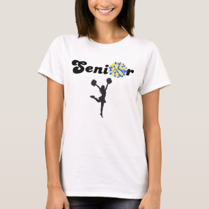 Tweezijdige Senior Cheerleader Blauw & Geel T-shirt